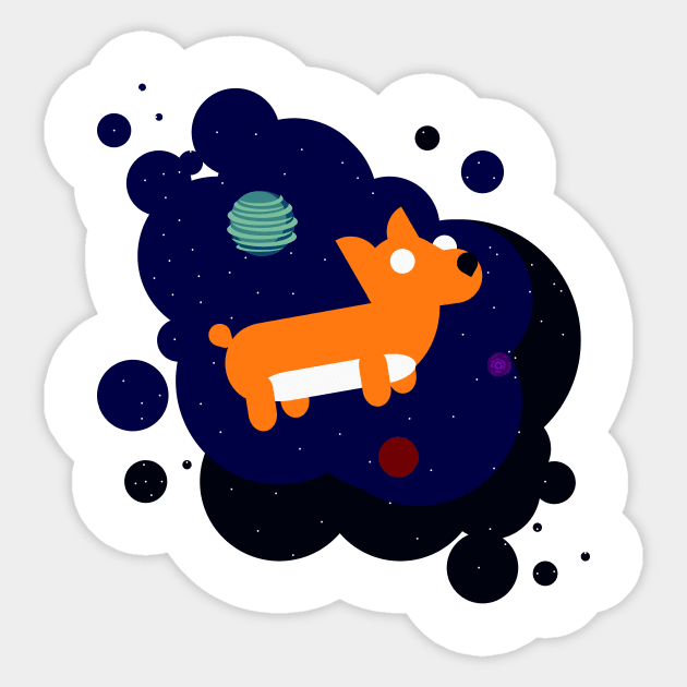 Space Dog Sticker by KingOfCrazy